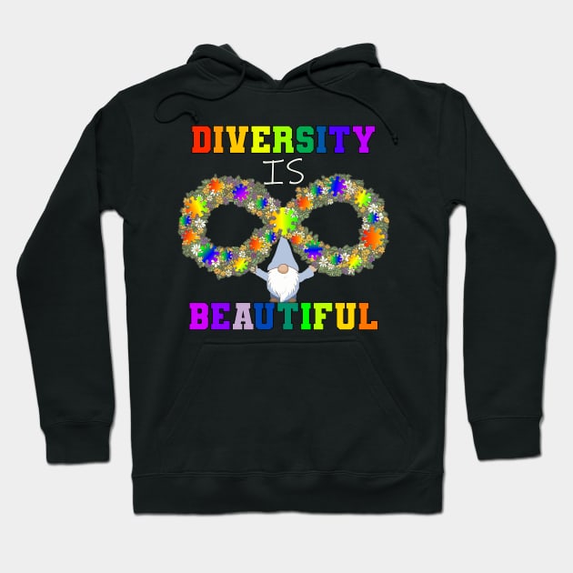 Autism Awareness Diversity Is Beautiful Neurodiversity Gnome Hoodie by tamdevo1